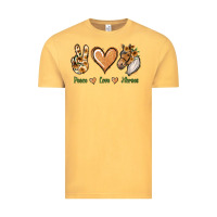 Vintage Mustard Peace Love Horses Vintage Tee - Jasminsmagicworld