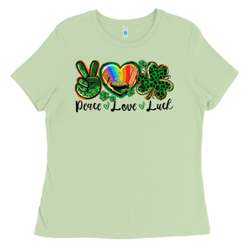 Peace Love St. Patrick's Day Ladies Tee by CowGirlArtShop | Teevron