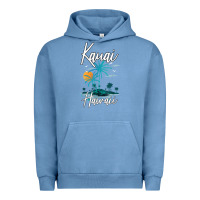 Pigment Pebble Blue family vacation retro sunset hawaii kauai t shirt Urban Hoodie - linhVisuals