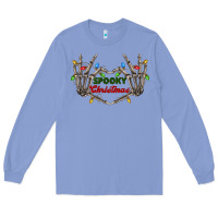 Colony Blue spooky christmas skeleton hands Long Sleeve Tee - FaDigitalArtStudio