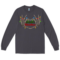 Smoke spooky christmas skeleton hands Long Sleeve Tee - FaDigitalArtStudio
