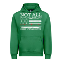 Emerald nurses not all superheroes wear caps some wear scrubs nurse supportive Urban Hoodie - linhVisuals
