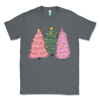 Charcoal Heather christmas trees Classic Tee - CowGirlArtShop