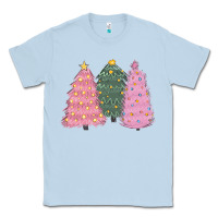 Dusty Blue christmas trees Classic Tee - CowGirlArtShop