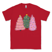 Red christmas trees Classic Tee - CowGirlArtShop