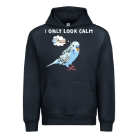 Navy parakeet bird biting finger funny i only look calm Urban Hoodie - linhVisuals