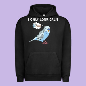Parakeet Bird Biting Finger Funny I Only Look Calm Urban Hoodie Designed By Linhvisuals