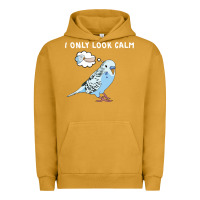 Pigment Peanut Butter parakeet bird biting finger funny i only look calm Urban Hoodie - linhVisuals