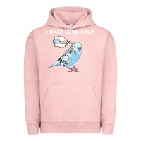 Pigment Salmon parakeet bird biting finger funny i only look calm Urban Hoodie - linhVisuals