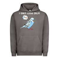 Pigment Tornado parakeet bird biting finger funny i only look calm Urban Hoodie - linhVisuals