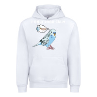 White parakeet bird biting finger funny i only look calm Urban Hoodie - linhVisuals
