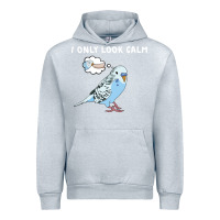 Heather Grey parakeet bird biting finger funny i only look calm Urban Hoodie - linhVisuals