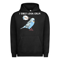 Parakeet Bird Biting Finger Funny I Only Look Calm Urban Hoodie | Teevron