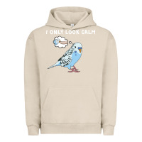 Pigment French Oak parakeet bird biting finger funny i only look calm Urban Hoodie - linhVisuals