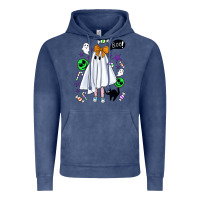 Vintage Denim cute ghost halloween Vintage Hoodie - BundleAndBundleShop