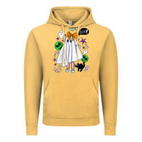 Vintage Mustard cute ghost halloween Vintage Hoodie - BundleAndBundleShop