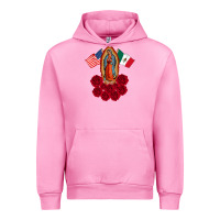 Fuchsia Pink our lady virgen de guadalupe mexican american flag holiday Urban Hoodie - linhVisuals