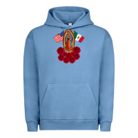 Pigment Pebble Blue our lady virgen de guadalupe mexican american flag holiday Urban Hoodie - linhVisuals