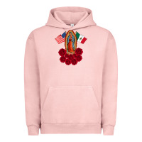 Pigment Salmon our lady virgen de guadalupe mexican american flag holiday Urban Hoodie - linhVisuals
