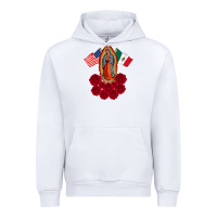 White our lady virgen de guadalupe mexican american flag holiday Urban Hoodie - linhVisuals