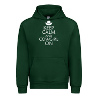 Forest Green keep calm and cowgirl horse Urban Hoodie - linhVisuals