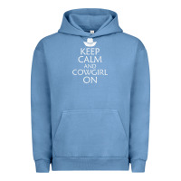 Pigment Pebble Blue keep calm and cowgirl horse Urban Hoodie - linhVisuals