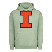 Pigment Oil Green Illinois fighting illini, University of Illinois, UIUC, Geari Urban Hoodie - linhVisuals