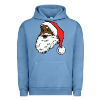 Pigment Pebble Blue black santa claus christmas Urban Hoodie - linhVisuals