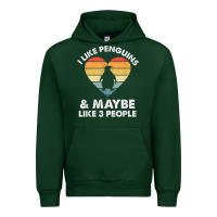 Forest Green i like penguins and 3 people vintage Urban Hoodie - linhVisuals