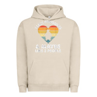 Pigment French Oak i like penguins and 3 people vintage Urban Hoodie - linhVisuals