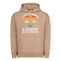 Pigment Burro i like penguins and 3 people vintage Urban Hoodie - linhVisuals