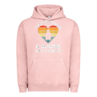 Pigment Salmon i like penguins and 3 people vintage Urban Hoodie - linhVisuals