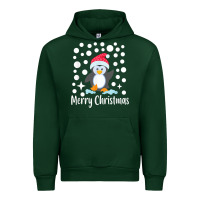 Forest Green penguin merry christmas with snow Urban Hoodie - linhVisuals