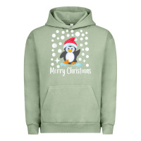 Pigment Oil Green penguin merry christmas with snow Urban Hoodie - linhVisuals
