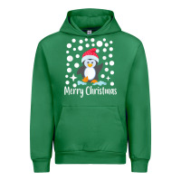 Emerald penguin merry christmas with snow Urban Hoodie - linhVisuals