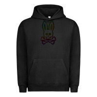 Pigment Black psychedelic bunny easter day, qsycho bunnies, easter 2022 Urban Hoodie - linhVisuals