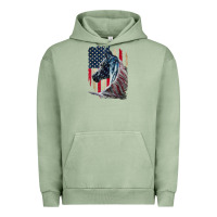 Pigment Oil Green patriotic horse american flag   horse vintage Urban Hoodie - linhVisuals