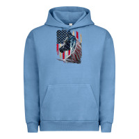Pigment Pebble Blue patriotic horse american flag   horse vintage Urban Hoodie - linhVisuals