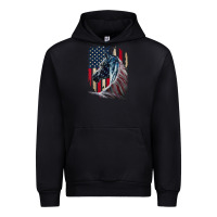 Black patriotic horse american flag   horse vintage Urban Hoodie - linhVisuals