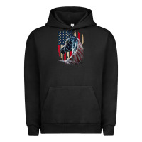 Pigment Black patriotic horse american flag   horse vintage Urban Hoodie - linhVisuals