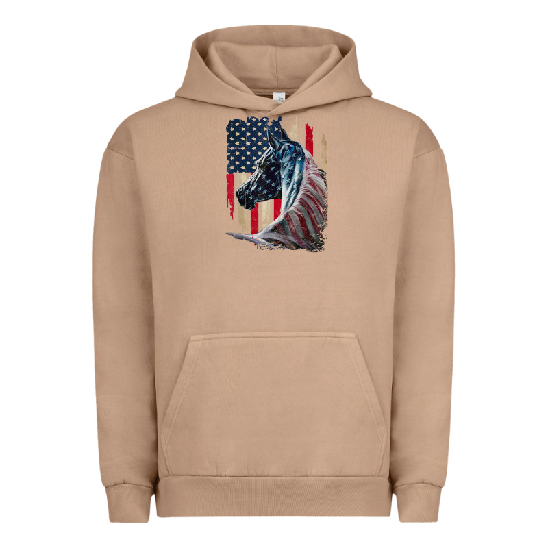 Patriotic Horse American Flag   Horse Vintage Urban Hoodie by linhVisuals | Teevron