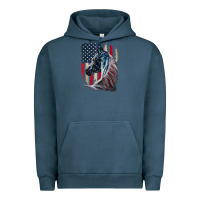 Pigment Midnight Navy patriotic horse american flag   horse vintage Urban Hoodie - linhVisuals