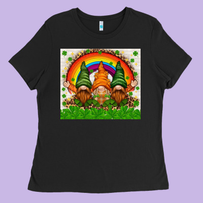 St. Patrick's Day Gnomies Tumbler Ladies Tee Designed By Howdyjamesfarm
