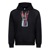 Black Paint Brushes Urban Hoodie - linhVisuals