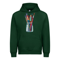 Forest Green Paint Brushes Urban Hoodie - linhVisuals