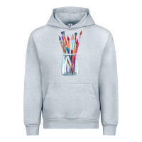 Heather Grey Paint Brushes Urban Hoodie - linhVisuals