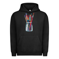 Pigment Black Paint Brushes Urban Hoodie - linhVisuals