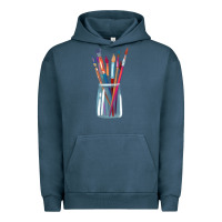 Pigment Midnight Navy Paint Brushes Urban Hoodie - linhVisuals