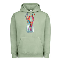Pigment Oil Green Paint Brushes Urban Hoodie - linhVisuals