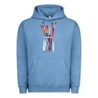 Pigment Pebble Blue Paint Brushes Urban Hoodie - linhVisuals
